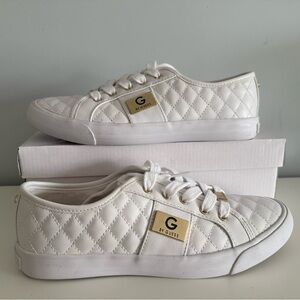 GUESS Luxury Quilted Sneakers Sneakers Women's Gold Hardware